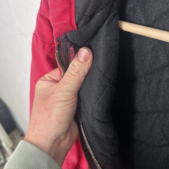 Vintage Polar King Quilted Canvas Hooded Jacket “Red Black” - Picture 10 of 10